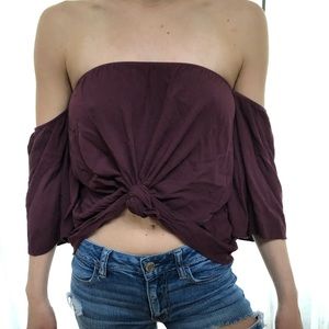 Off the shoulder crepe blouse